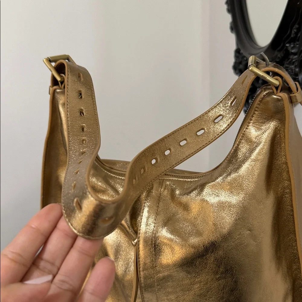 HOBO Gold Metallic Shoulder Bag